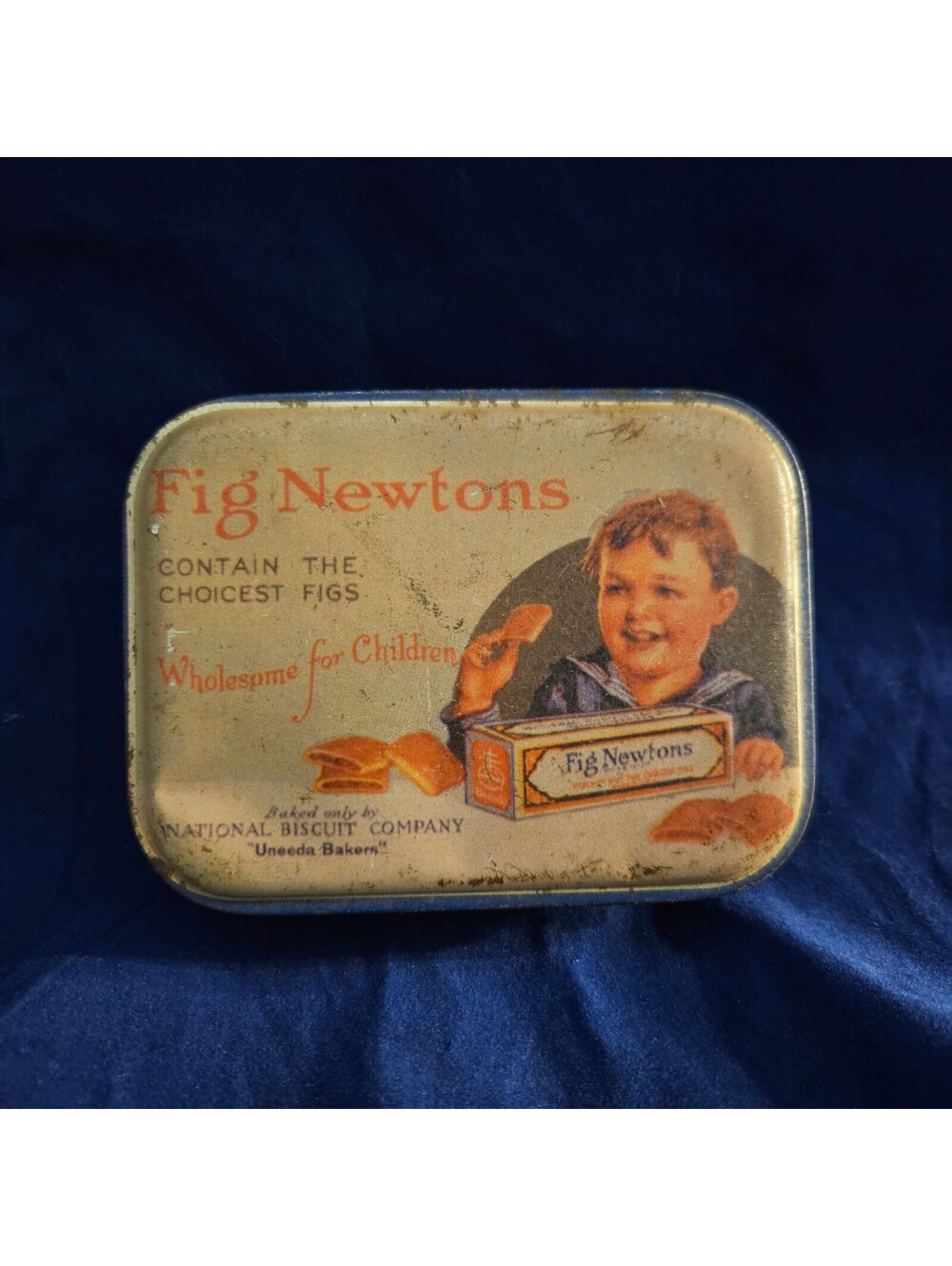 Vintage Fig Newtons Metal Tin Box by National Biscuit Company